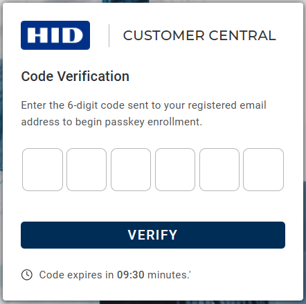 Customer Central code verification